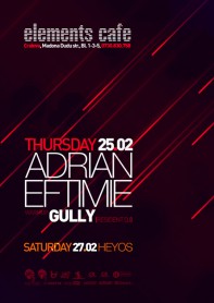Elements Cafe, Adrian Eftimie poster design by Alex Tass