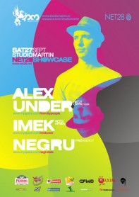 Alex Under, Imek, Negru, poster design by Alex Tass Alex Under, Imek, Negru, Net28 showcase, Studio Martin, poster design by Alex Tass