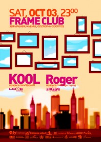 Frame, Kool, poster design by Alex Tass Kool, Frame Club, poster design by Alex Tass