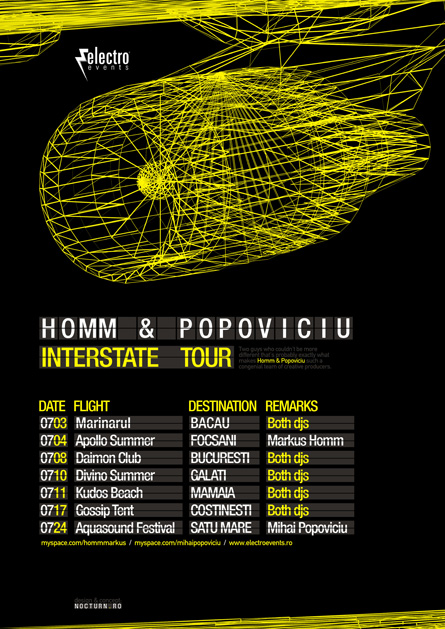 Homm and Popoviciu, Interstate tour, poster design by Alex Tass