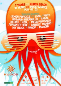 Lemon Popsicle, Daniele Tignino, Livio & Roby, Pagal, Negru, Kool, Mihai Popoviciu, Kudos Beach, 7 years anniversary, InDeep&Dance Day, 10 years anniversary, poster design by Alex Tass