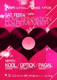Love Events, Kool, Optick, Pagal, Studio Martin, poster design by Alex Tass