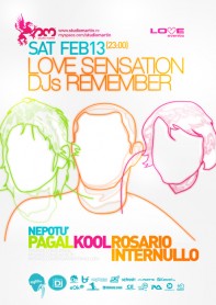 Love Events, Pagal, Kool, Rosario Internullo, poster design by Alex Tass Love Events, Pagal, Kool, Rosario Internullo, Studio Martin, poster design by Alex Tass