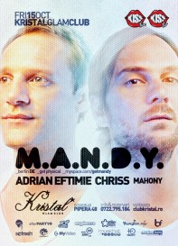 Kristal Glam Club, Mandy, Get Physical, Adrian Eftimie, Chriss, poster design by Alex Tass