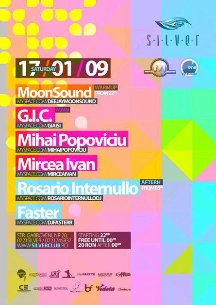 Silver, Afterhours, MoonSound, Mihai Popoviciu, GIC, Rosario Internullo, poster design by Alex Tass
