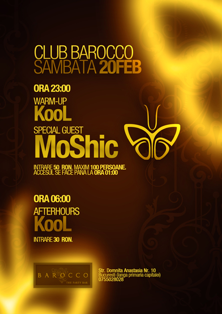 Moshic, Contrast Records, Kool, poster design by Alex Tass