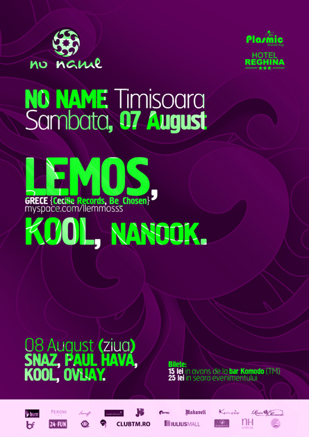 Lemos, Cecille records, Kool, No Name, poster design by Alex Tass