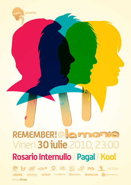 Remember, Rosario Internullo, Pagal, Kool, poster design by Alex Tass