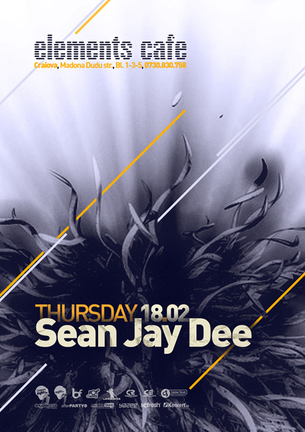 Elements Cafe, Sean Jay Dee poster design by Alex Tass