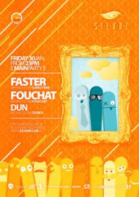 Silver Afterhours, Faster, Fouchat, Dun, poster design by Alex Tass Silver Afterhours, Faster, Fouchat, Dun, poster design by Alex Tass