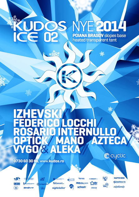 Andrey Pushkarev, Izhevski, Federico Locchi, Kudos Ice NYE poster design by Alex Tass