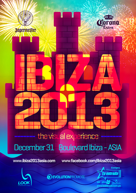 Ibiza 2013 NYE visual experience poster design by Alex Tass