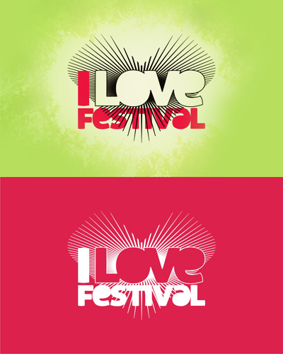 I love festival, international electronic and alternative music festival logo design