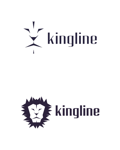 kingline, king, lion, experimental concept, logo design for sale