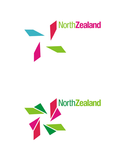 north zealand, nordic lights, aurora borealis, colors, experimental concept, logo design for sale