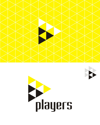 players, triangles, geometric, abstract, logo design by Alex Tass