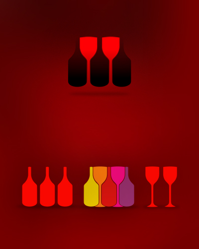 wine, wines, vineyard, wine yard, wine bottle, wine glass, wine bottles, wine glasses, bottles, glasses, symbol, icon, logo design by Alex Tass