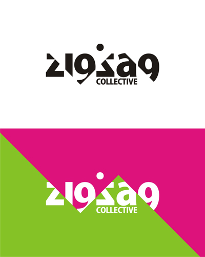 zigzag typographic logo, dj and producer logo design
