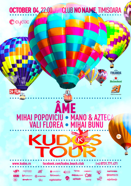 Kudos Tour party series Ame flyer poster design by Alex Tass