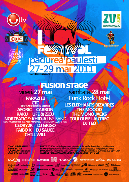 I love festival, Fusion stage poster design by Alex Tass