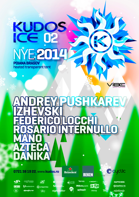 Andrey Pushkarev, Izhevski, Federico Locchi, Kudos Ice NYE poster design by Alex Tass