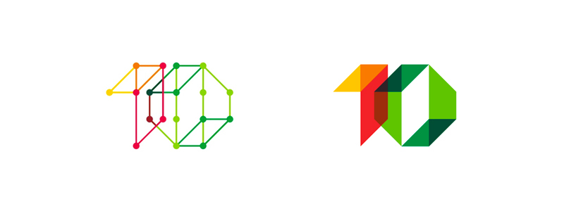 10 1 0 1 o geometric numbers logo design symbol by alex tass