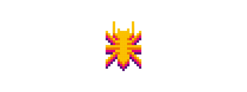 Digital pixel ant logo design symbol by alex tass