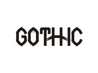 Gothic (architecture) typography logotype by alex tass