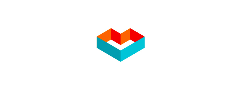 ML m l heart geometric monogram logo design symbol by alex tass