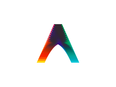 A letter mark, dynamic colorful blends, logo design symbol mark icon by Alex Tass