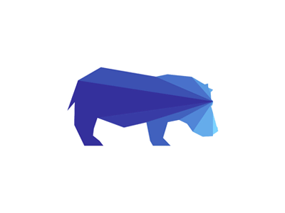 Geometric hippopotamus logo design symbol by Alex Tass