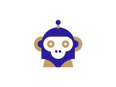 Monkey + astronaut + robot, AI logo design symbol by Alex Tass