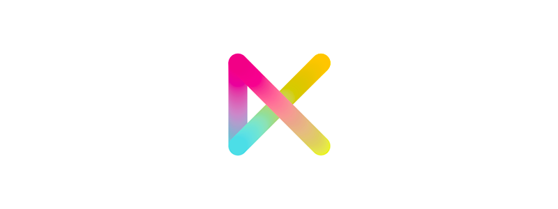K colorful letter mark kandium logo design by Alex Tass