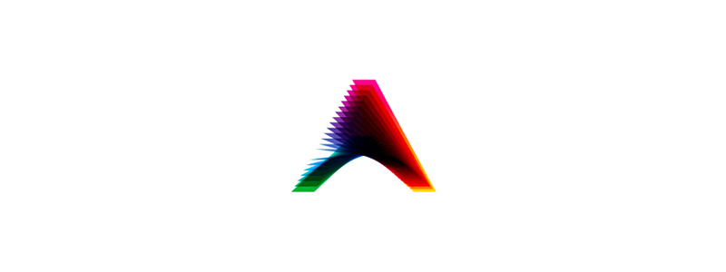 A letter mark, colorful blends, logo design symbol by Alex Tass
