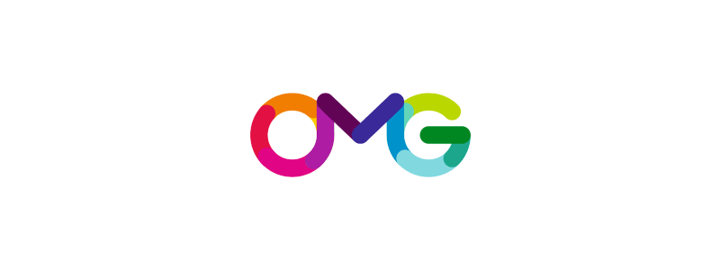 OMG Oh My Guide! colorful events logo design by Alex Tass