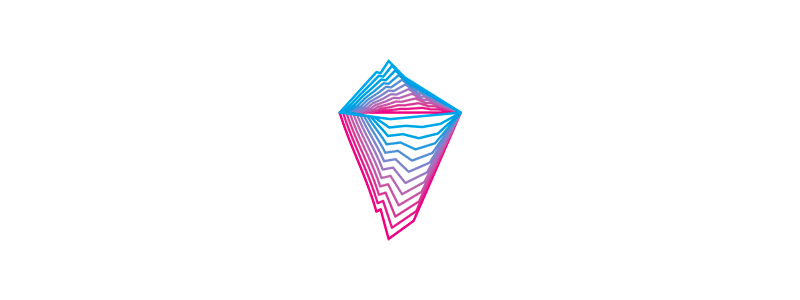 Iceberg tech geometric blends colors shapes variations logo design symbol by Alex Tass