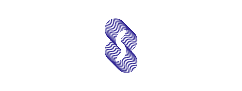 S negative space infinite infinity blends logo design by Alex Tass