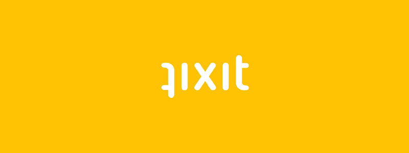 Fixit fix it ambigram logotype word mark logo design by Alex Tass