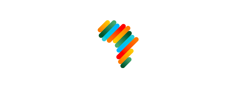 Colorful africa map shape logo design symbol by Alex Tass