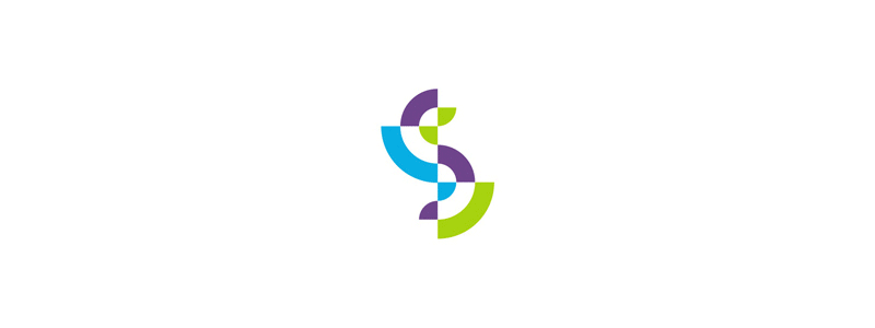 S geometric letter mark logo design symbol by Alex Tass