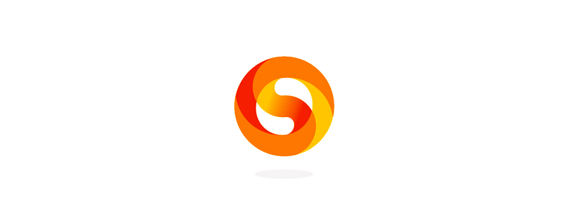 S circle monogram yin yang negative space logo design by Alex Tass
