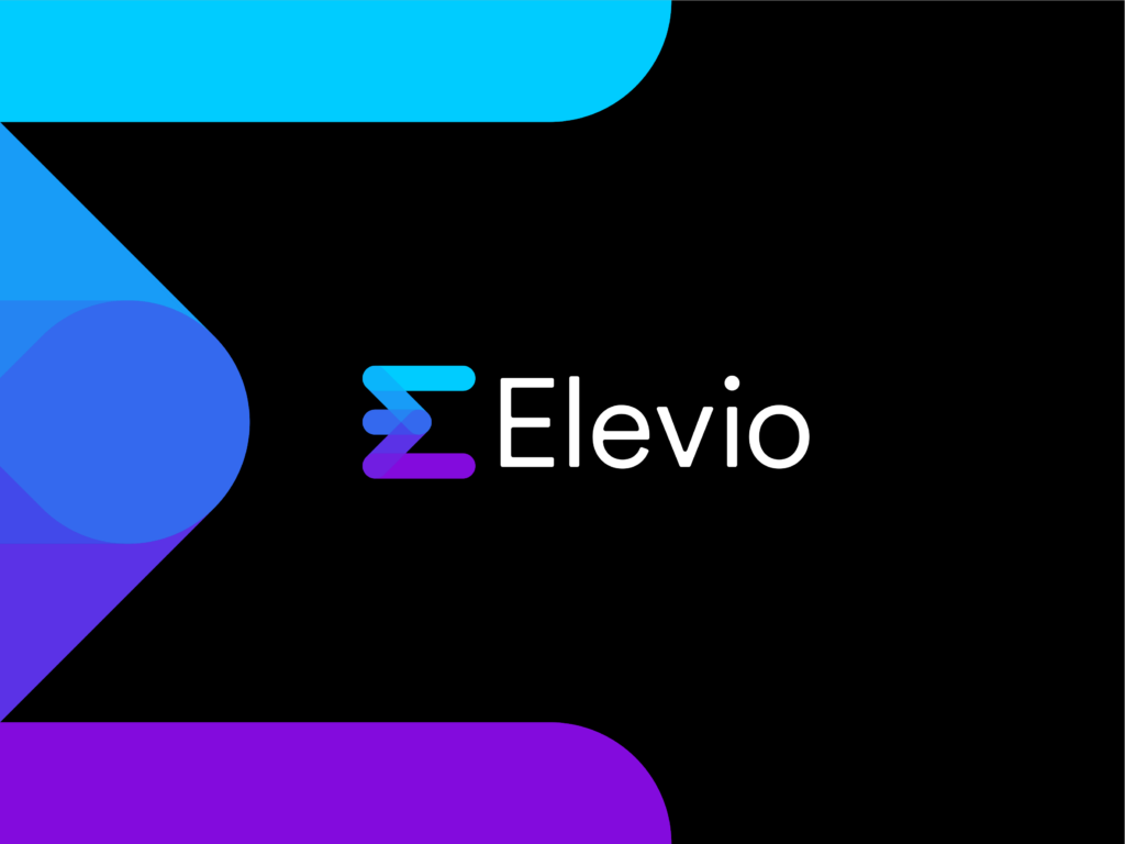 Elevio intelligent automated customer support logo design by Alex Tass