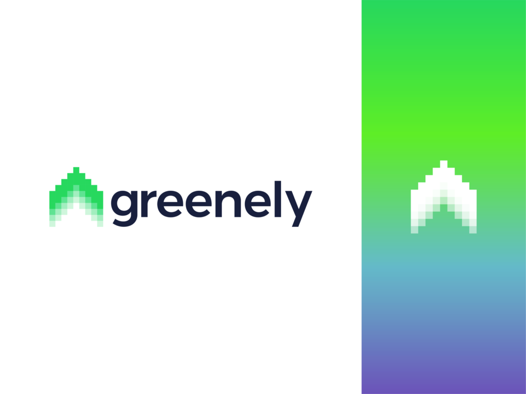 Greenely smart electricity house home aurora borealis northern lights logo design by Alex Tass