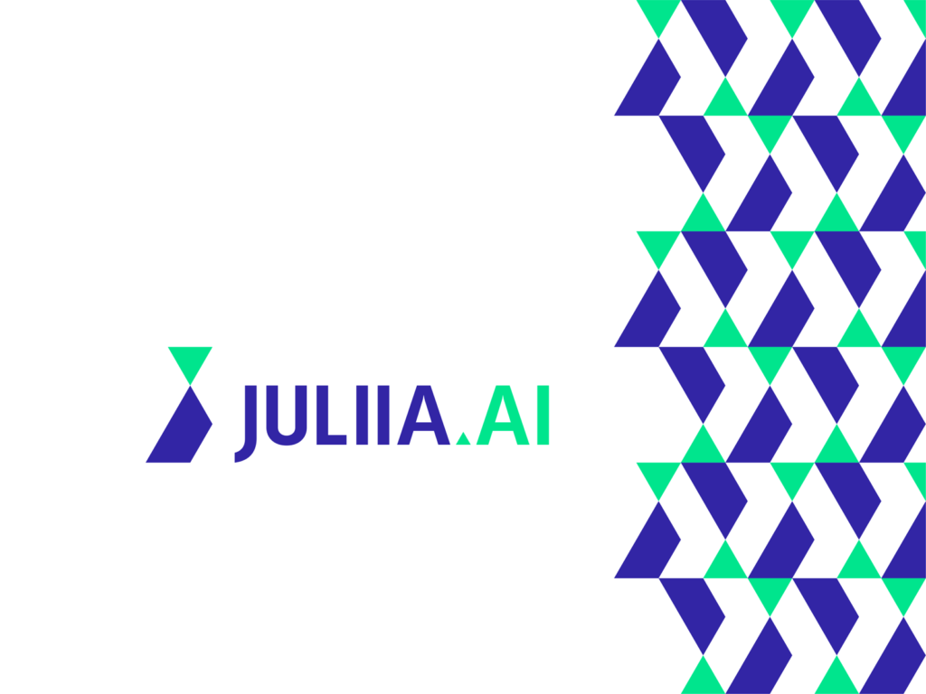 Juliia.ai JA J A monogram industrial artificial intelligence logo design by Alex Tass