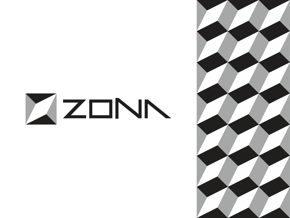 Zona architecture interior studio modular logo corporate pattern design by Alex Tass