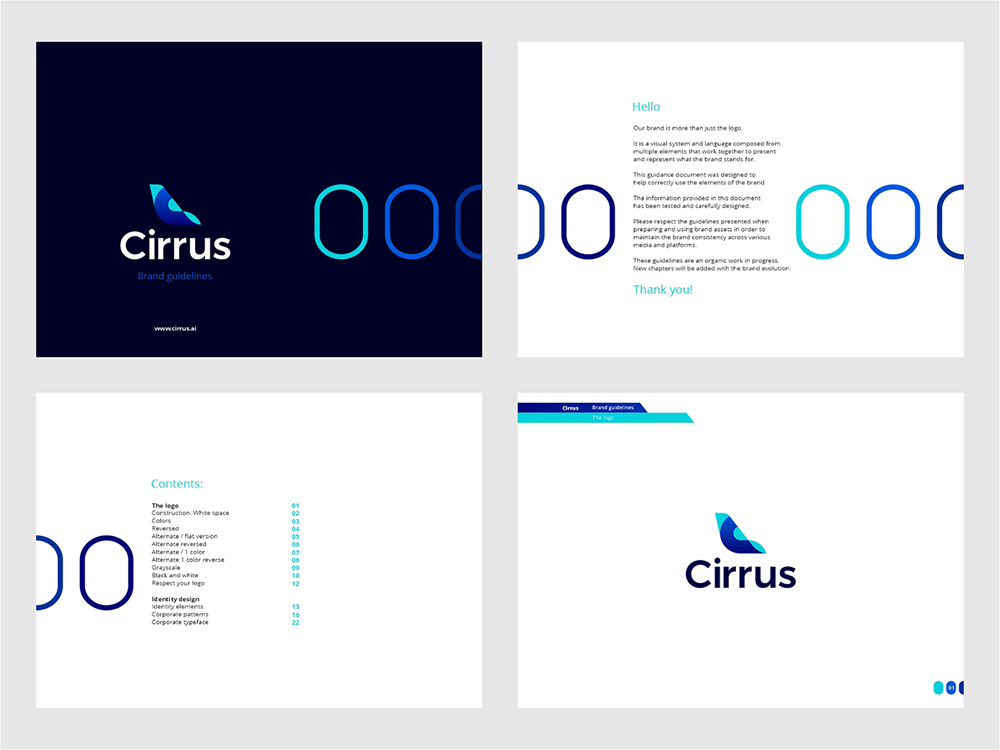 Cirrus brand manual guidelines for flights ticketing ai by Alex Tass