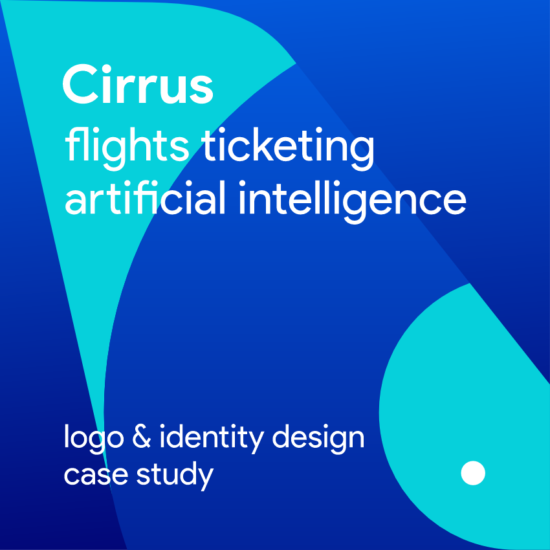 Cirrus flights ticketing artificial intelligence logo identity design by Alex Tass