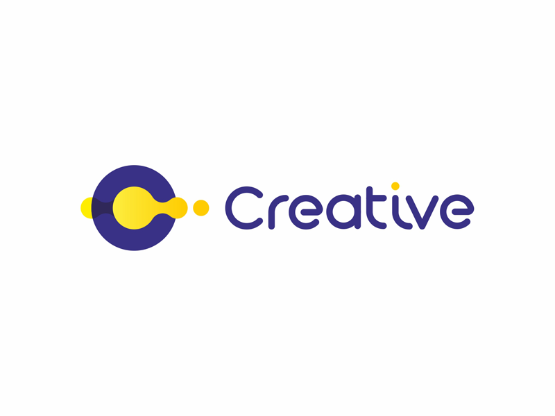 Creative multimedia solutions C drop letter mark logo design by Alex Tass