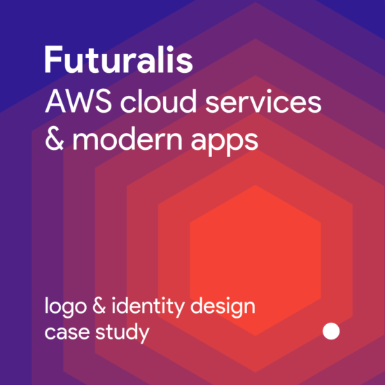 Futuralis AWS cloud services modern apps logo identity design by Alex Tass
