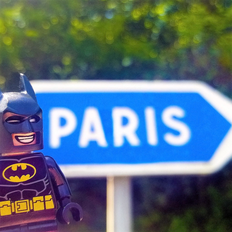 LEGO Batman going to Paris by Alex Tass